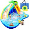 ROOJER Inflatable Water Slide Park for Kids Backyard 8-in-1 Blow Up Crocodile Spray Slide with 450W Blower, Splash Pool, Climbing Wall, Water Cannon, Basketball Hoop for Summer Outdoor Play Party Gift view 1