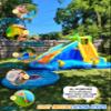 ROOJER Inflatable Water Slide Park for Kids Backyard 8-in-1 Blow Up Crocodile Spray Slide with 450W Blower, Splash Pool, Climbing Wall, Water Cannon, Basketball Hoop for Summer Outdoor Play Party Gift view 3