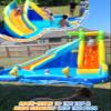 ROOJER Inflatable Water Slide Park for Kids Backyard 8-in-1 Blow Up Crocodile Spray Slide with 450W Blower, Splash Pool, Climbing Wall, Water Cannon, Basketball Hoop for Summer Outdoor Play Party Gift view 4