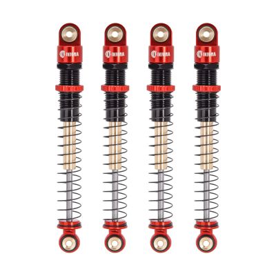 INJORA 51mm Shocks-Long Travel Threaded Double Barrel Damper for Axial AX24 SCX24 Upgrade 1/24 RC CrawlerRed