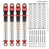 INJORA 51mm Shocks-Long Travel Threaded Double Barrel Damper for Axial AX24 SCX24 Upgrade 1/24 RC CrawlerRed view 3