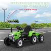 SEHOMY Kids Ride on Tractor with Trailer and 25W Dual Motors, 12V Battery Powered Electric Kids Car Vehicle Toys with Remote, 3-Gear-Shift, Music, LED Lights,USB, Power Wheels for Boys Green view 3