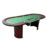 INO Desgin Poker Table for 10 Players 96 inches Luna Ultra with Speed Cloth Racetrack Chip Tray Double DropBox Wooden Legs, Green view 1