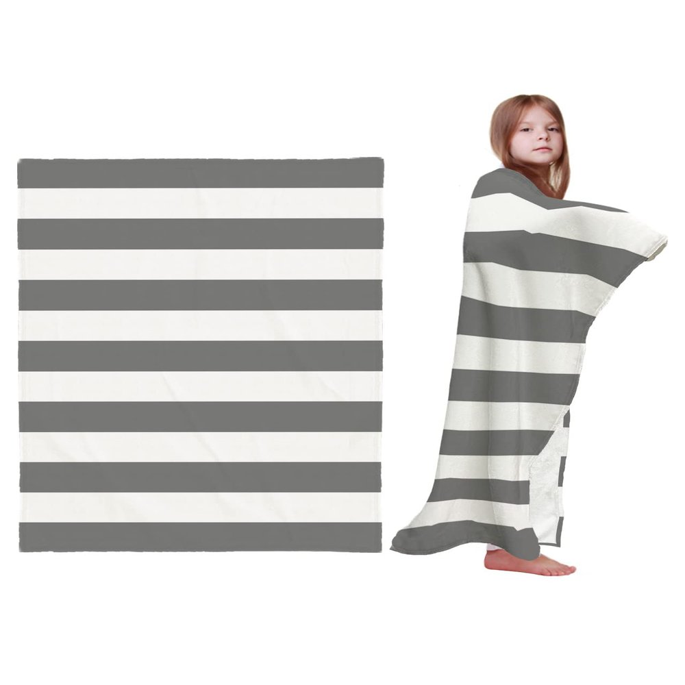 Baby Blanket for Girls Boys Grey and White Stripes Baby Swaddle Blanket Striped Simple Style Soft Fleece Baby Blanket Lightweight Cozy Throw Blanket for Newborn Infant Toddler 30x40 inch