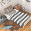 Baby Blanket for Girls Boys Grey and White Stripes Baby Swaddle Blanket Striped Simple Style Soft Fleece Baby Blanket Lightweight Cozy Throw Blanket for Newborn Infant Toddler 30x40 inch view 4