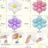 20 Daisy Flower Balloons, Floral Aluminum Foil Balloons for Birthday, Wedding Party Decorations view 2
