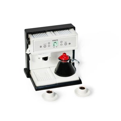 Miniature Coffee Maker with Pot & 2 Cups Sets 1:12 Dollhouse Accessories Coffee Machine Artificial House Decoration Mini Room Scence Decor (Black Maker)