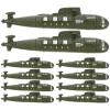 10pcs Simulated Submarine Toys Desktop Decor Desktop Toys Submarines Adornment Submarines Model Decoration Kids Submarines Toys Equipment Sand Table Decorate Green Pp view 1
