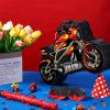 Shappy 3D Train Piata Red Motorcycle Piata Small Race Car Birthday Decor with Blindfold Stick Confetti Railroad Bike Car Party Decorations for Racing Theme Birthday Favors Supplies(Redmotorcycle) view 3