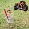 Shappy 3D Train Piata Red Motorcycle Piata Small Race Car Birthday Decor with Blindfold Stick Confetti Railroad Bike Car Party Decorations for Racing Theme Birthday Favors Supplies(Redmotorcycle) view 4