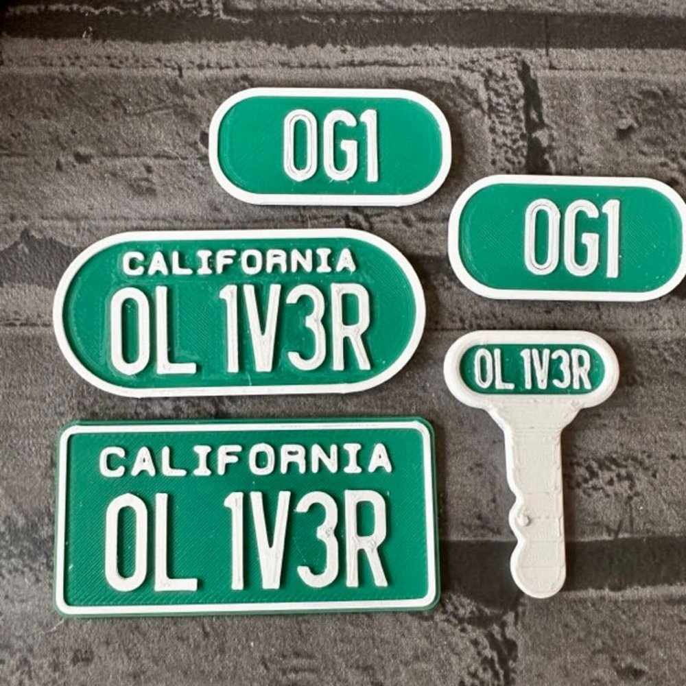 3D Printed personalised Back/Rear Licence Plate for COZY COUPE CAR
