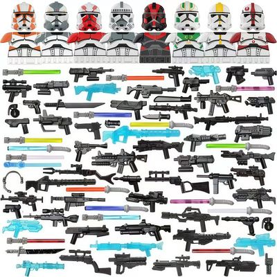 Military Minifigures Weapon Armor Kit for Star War Army Weapons and Accessories Set Compatile with Major Block Brands - 81pcs