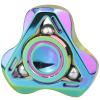 Freelove Upgraded Fox Tri Fidget Spinner for Adult, Metal Steel/Glow Balls Clicking Noise, Heavy Mini Small Compact Tri Size, Long Spinning Bearing Replacable, Stainless Steel, CNC Silver view 1