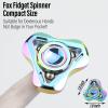 Freelove Upgraded Fox Tri Fidget Spinner for Adult, Metal Steel/Glow Balls Clicking Noise, Heavy Mini Small Compact Tri Size, Long Spinning Bearing Replacable, Stainless Steel, CNC Silver view 2