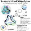 Freelove Upgraded Fox Tri Fidget Spinner for Adult, Metal Steel/Glow Balls Clicking Noise, Heavy Mini Small Compact Tri Size, Long Spinning Bearing Replacable, Stainless Steel, CNC Silver view 3