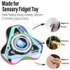 Freelove Upgraded Fox Tri Fidget Spinner for Adult, Metal Steel/Glow Balls Clicking Noise, Heavy Mini Small Compact Tri Size, Long Spinning Bearing Replacable, Stainless Steel, CNC Silver view 4