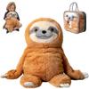 Weighted Stuffed Animal for Anxiety | Calming & Comforting 5 Lbs | Weighted Plush Animal Sloth | Anxiety Stuffed Animals for Adults & Kids | Carrying Bag Included | Machine Washable Weighted Plushie view 1