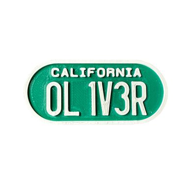 3D Printed personalised Front State Licence Plate for COZY COUPE CAR
