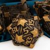 ARUOHHA DND Metal Dice Set Crystal Shards Dice with Gift Box, 7PCS Antique Gold Polyhedral Dice RPG Role Playing Game Handmade 6 Sided D and D Dice Set D20 D12 D10 D8 D6 D4 view 3