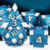 ARUOHHA DND Metal Dice Set Crystal Shards Dice with Gift Box, 7PCS Silver Blue Polyhedral Dice RPG Role Playing Game Handmade 6 Sided D and D Dice Set D20 D12 D10 D8 D6 D4 view 2