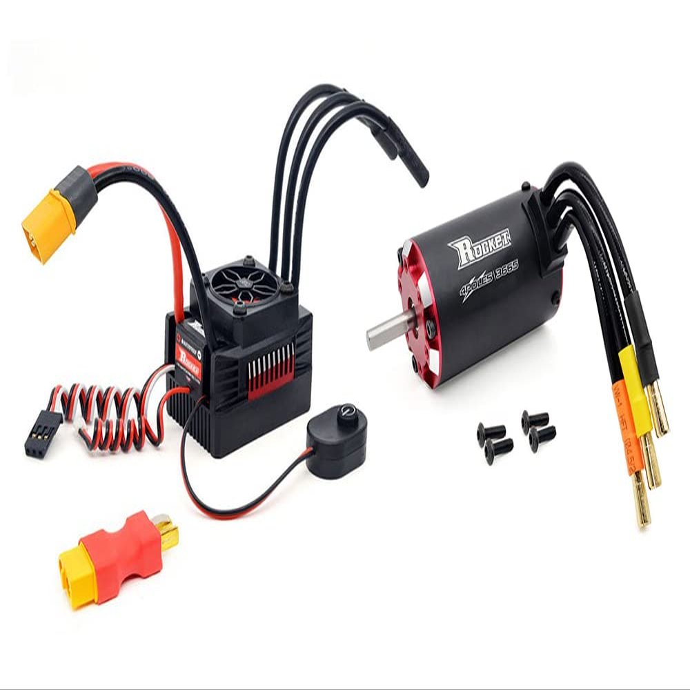 Integy 3800kV Brushless Motor 3665 Size 5mm Shaft w/ 80A ESC for RC Car