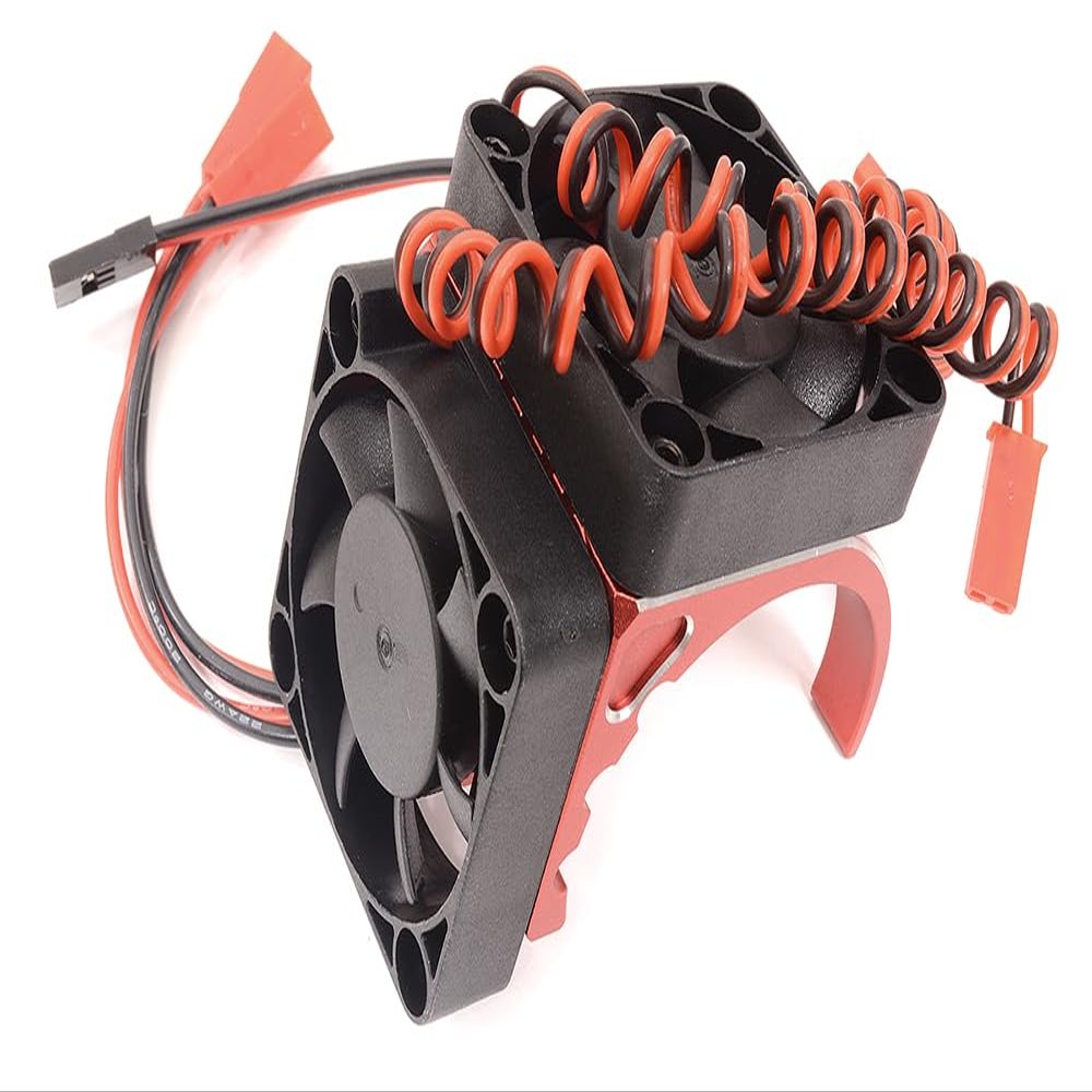 Integy Red Motor Heatsink 42mm Size with Cooling Fans for Most 1/8 & 1/7 Scale RC