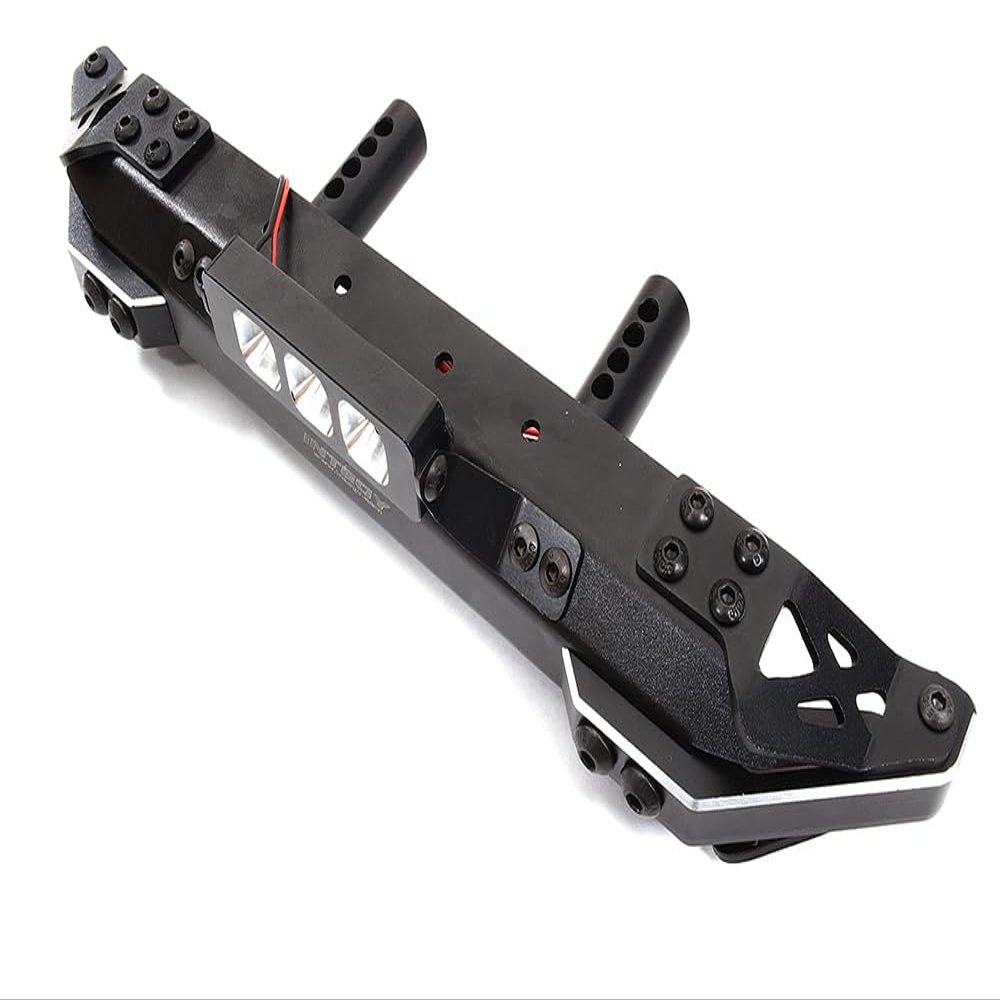 Black Alloy Front Bumper with LED Lights for Axial SCX6 JLU Wrangler 250002