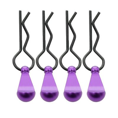 Integy Bent-Up Color Body Clips (4) for 1/8, 1/7 & 1/5 RC Cars & Trucks (LxW=34x12mm)