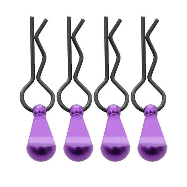 Integy Bent-Up Color Body Clips (4) for 1/8, 1/7 & 1/5 RC Cars & Trucks (LxW=34x12mm)