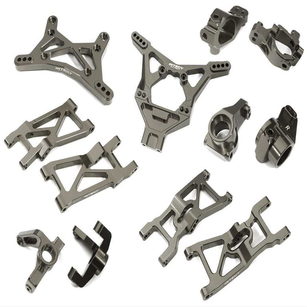 Integy Grey Billet Machined Suspension Upgrade Kit for Losi 1/10 2WD 22S Drag Car