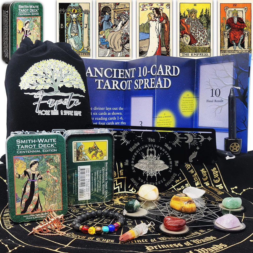 Fapeto more than a simple name Bundles of Tarot Cards Decks for Fortune Telling & Chakras (Smith-Waite Centennial Tarot Deck in a Tin)