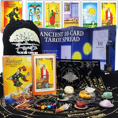Fapeto more than a simple name Bundles of Tarot Cards Decks for Fortune Telling & Chakras (Radiant Rider-Waite Tarot)
