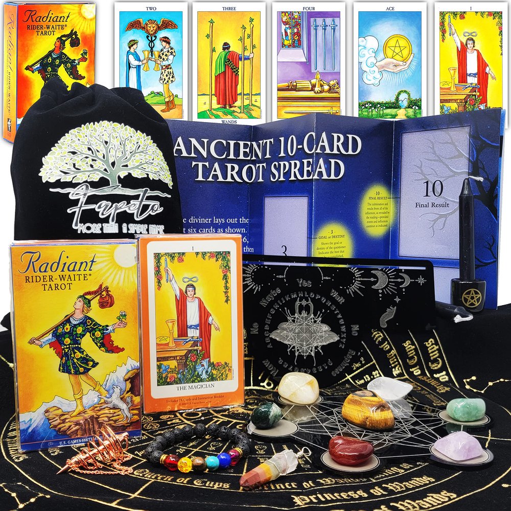 Fapeto more than a simple name Bundles of Tarot Cards Decks for Fortune Telling & Chakras (Radiant Rider-Waite Tarot)