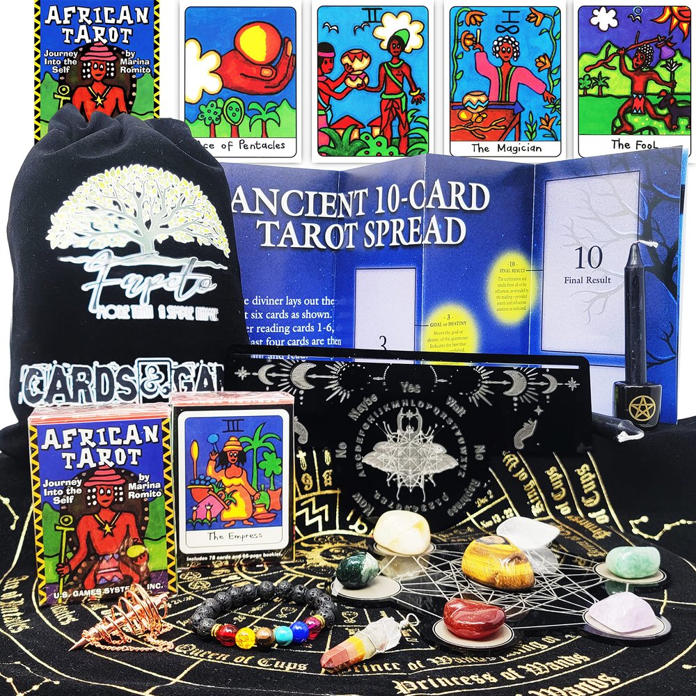 Fapeto more than a simple name Bundles of Tarot Cards Decks for Fortune Telling & Chakras (African Tarot Pocket Version)