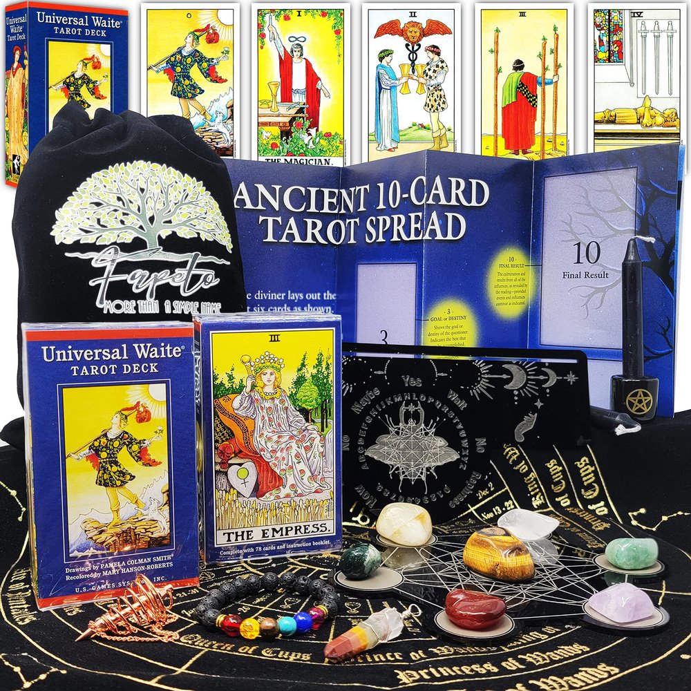 Fapeto more than a simple name Bundles of Tarot Cards Decks for Fortune Telling & Chakras (Universal Waite Tarot Deck)