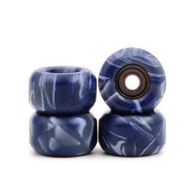 SPITBOARDS Fingerboard Swirl Wheels Polyurethane CNC Lathed Bearing Wheels - Blue Swirl