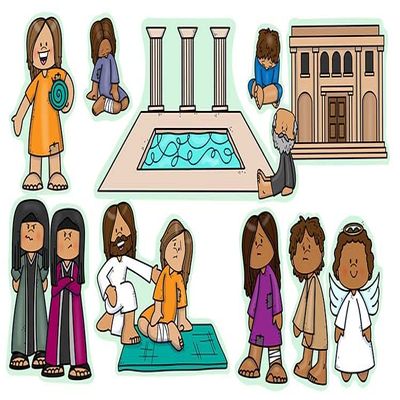 Jesus at The Pool of Bethesda Heals People Felt Bible Story for Flannnel Boards Miracles
