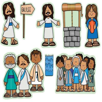 Jesus Talks to Samaritan Woman at The Well Felt Bible Story for Flannnel Boards Miracles