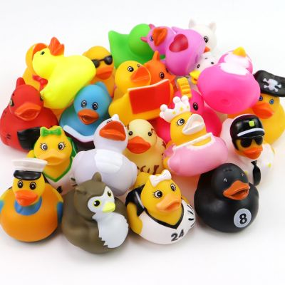 24 Pcs Rubber Ducks, 2.75 Inch Assorted Floater Ducking for Kids, Baby Rubber Ducks in Bulk Bath Toy,Ducks for Cruise Party Favors, Baby Birthday Shower Classroom Gifts