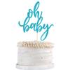 Qertesl Glitter Oh Baby Cake Topper, Baby Party & Baptism Cake Decoration, Gender Reveal Party Cake Decoration (Blue) view 1