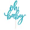 Qertesl Glitter Oh Baby Cake Topper, Baby Party & Baptism Cake Decoration, Gender Reveal Party Cake Decoration (Blue) view 2