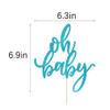 Qertesl Glitter Oh Baby Cake Topper, Baby Party & Baptism Cake Decoration, Gender Reveal Party Cake Decoration (Blue) view 3