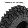 INJORA 1.0 Tires-58 * 24mm All Terrain Super King Trekker Soft Sticky Tires for TRX4M 1/18 1/24 RC Crawler SCX24 AX24,T1017 view 3