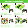 KKONES Remote Control Car, 2.4GHz Electric Race Stunt Car, Double Sided 360 Rolling Rotating Rotation, LED Headlights RC 4WD High Speed Off Road Gift for 3 4 5 6 7 8-12 Year Old Boy Toys (Green) view 2