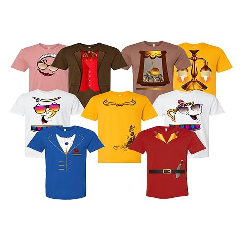 365Customize Belle, Beast, Gaston, Clock And Lamp Inspired Costume Unisex T-Shirt Fun for Birthday Parties, Halloween, Events, Trips, Cruises and More! (Toddler- 4T, Cogsworth- Brown)