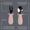 Ali+Oli Spoon & Fork Learning Set for Toddlers (Powder Pink) 6m+ Grab Easy BPA Free Food-Grade Silicone Handle, Kids Silverware Self Feeding Baby Utensil, Multi-stage Baby Feeding Set Ergonomic Design view 2