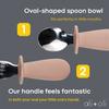 Ali+Oli Spoon & Fork Learning Set for Toddlers (Powder Pink) 6m+ Grab Easy BPA Free Food-Grade Silicone Handle, Kids Silverware Self Feeding Baby Utensil, Multi-stage Baby Feeding Set Ergonomic Design view 4