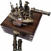 Brass Nautical Sextant Vintage Maritime Astrolabe Ship Navigation Instrument Celestial with Gift Box and Two Extra Sighting view 2