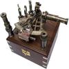 Brass Nautical Sextant Vintage Maritime Astrolabe Ship Navigation Instrument Celestial with Gift Box and Two Extra Sighting view 3