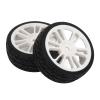 VBESTLIFE RC Racing Tire, Plastic Wheel Hub and Rubber Tire Suitable for Racing 1/16 16426 S16 EX16 - Black and White (2PCS) view 1